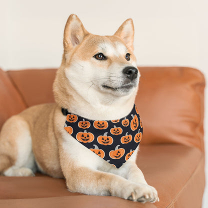 Pumpkin Print Pet Bandana Collar, Halloween Dog Accessory, Spooky Pet Fashion, Fall Outfit for Dogs, Dog Costume, Pet Halloween Gear