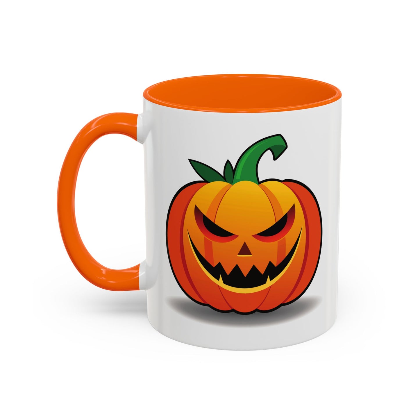 Halloween Pumpkin Accent Mug | Spooky Coffee Cup | Fall Decor | Pumpkin Art | Gift for Halloween Lovers, 11oz, 15oz