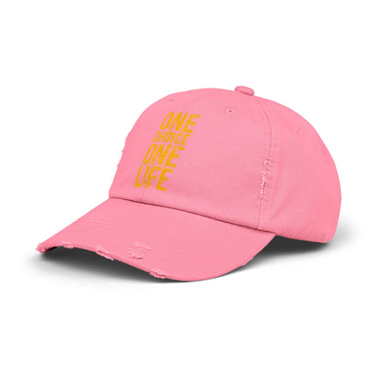 Unisex Distressed Cap - Motivational Hat, Everyday Wear, Casual Style, Gift for Friends, Trendy Cap, One Life Design
