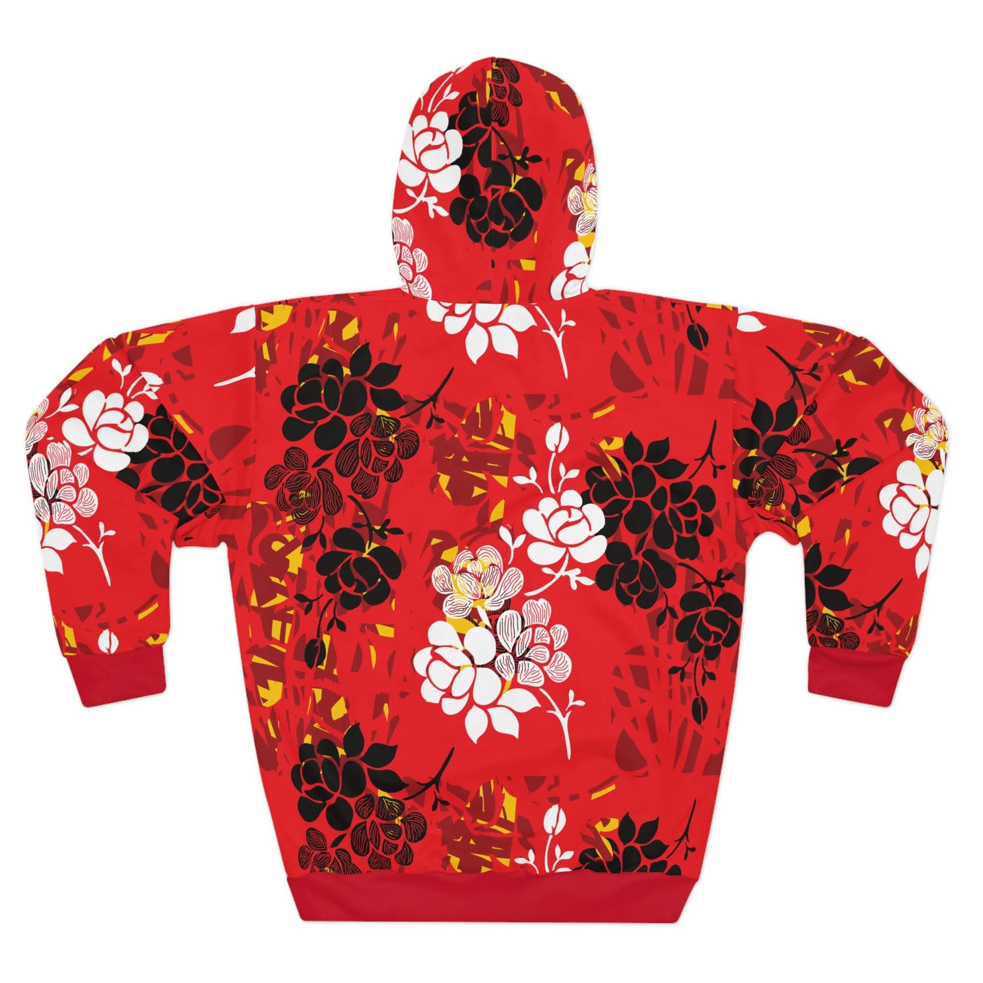 Red Hoodie Indonesian Motifs Flowers - Mleem