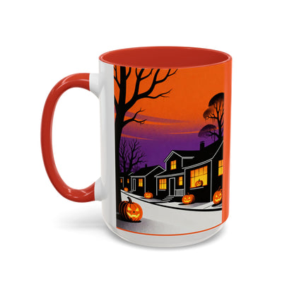 Halloween-Themed Accent Coffee Mug, Spooky Autumn Decor, Pumpkin Coffee Cup, Fall Gift, October Celebration