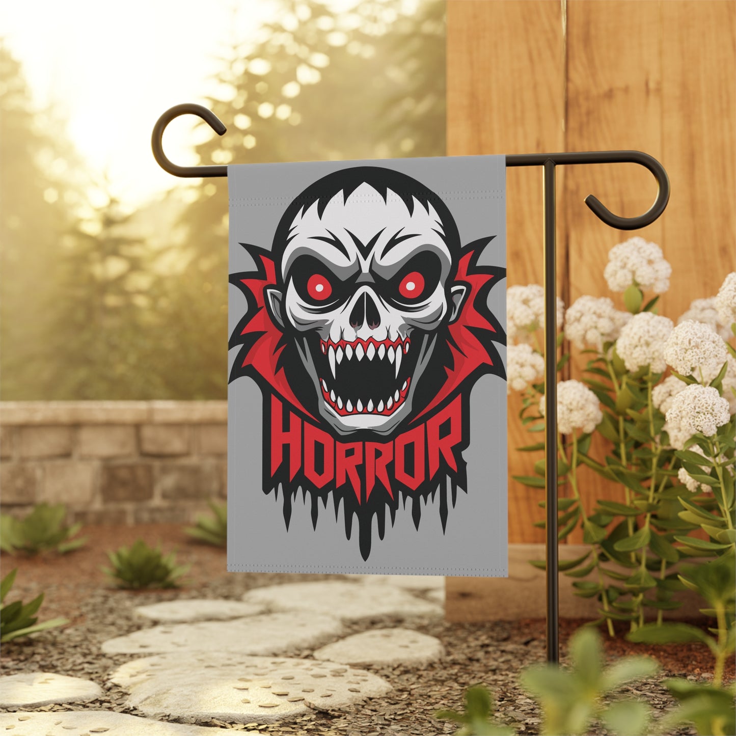Spooky Garden Banner, Halloween Decor, Terrifying Lawn Sign, Horror Flag, Scary Housewarming Gift, Outdoor Artwork