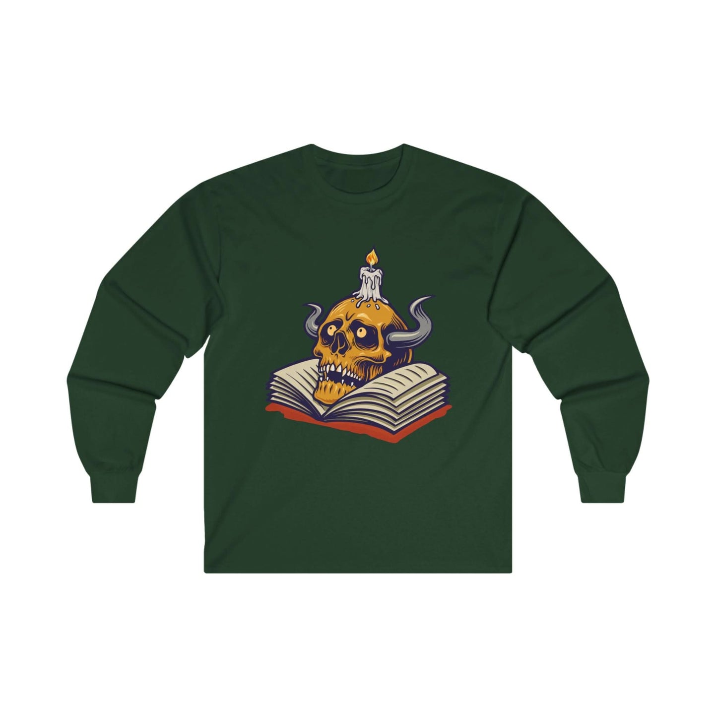 Human Skull & Book with Candle - Mleem
