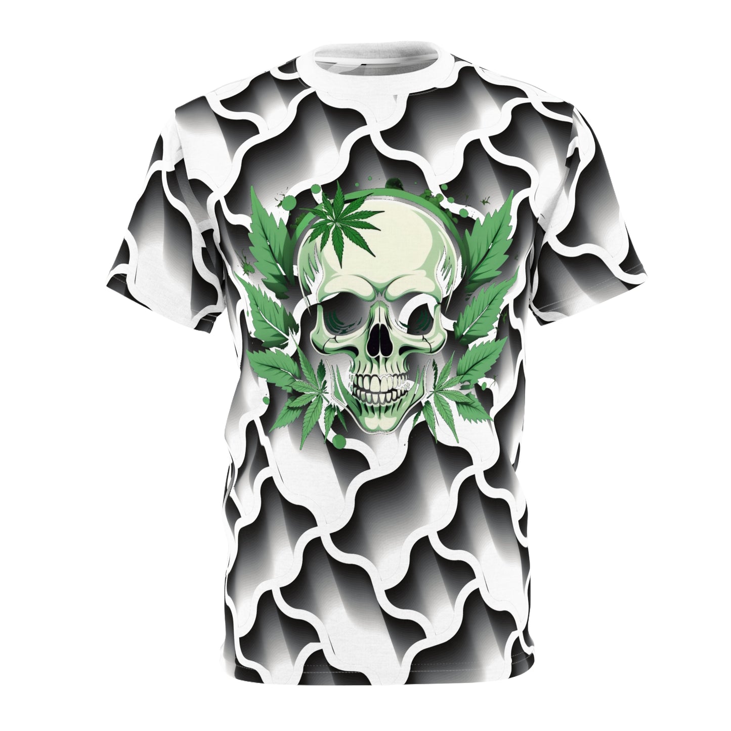Skull & Leaf Unisex Tee, Edgy Graphic Shirt for Festival Vibes, Halloween Costume, Music Lovers, Gift for Him/Her, Streetwear Style