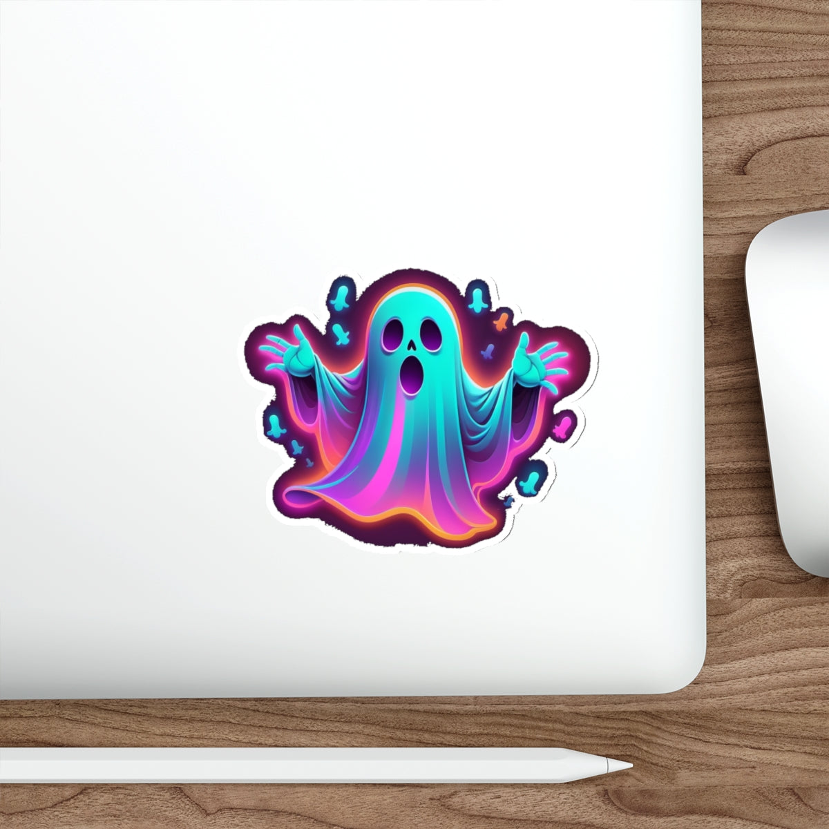 Glow-in-the-Dark Ghost Die-Cut Stickers, Halloween Decor, Fun Laptop Decoration, Cute Party Favors, Spooky Gift Ideas