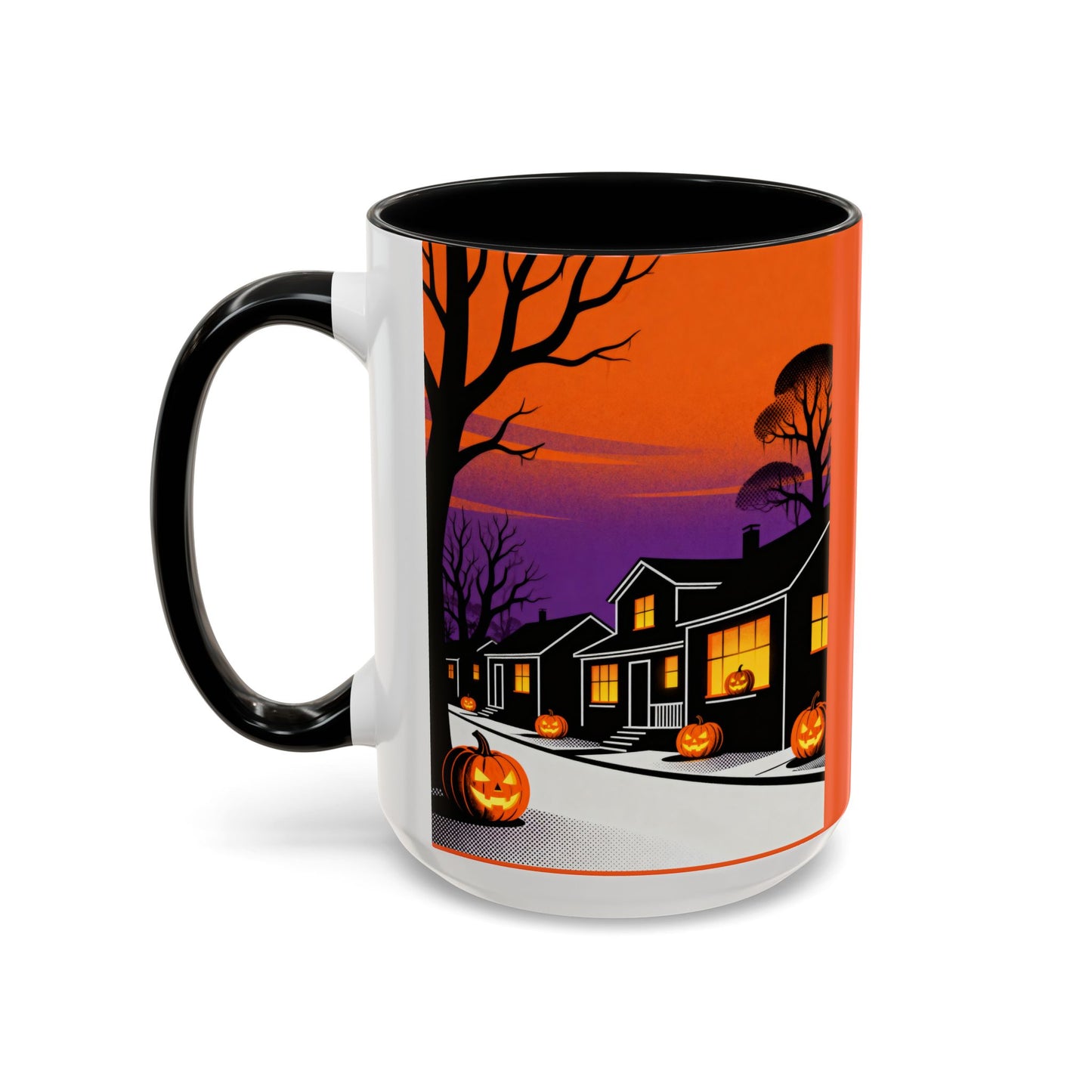 Halloween-Themed Accent Coffee Mug, Spooky Autumn Decor, Pumpkin Coffee Cup, Fall Gift, October Celebration