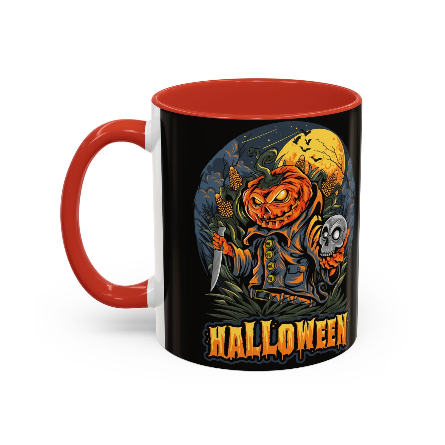 Halloween Pumpkin Coffee Mug, Spooky Mug, Fall Decor, Gift for Halloween Lovers, Black Mug, 11oz or 15oz