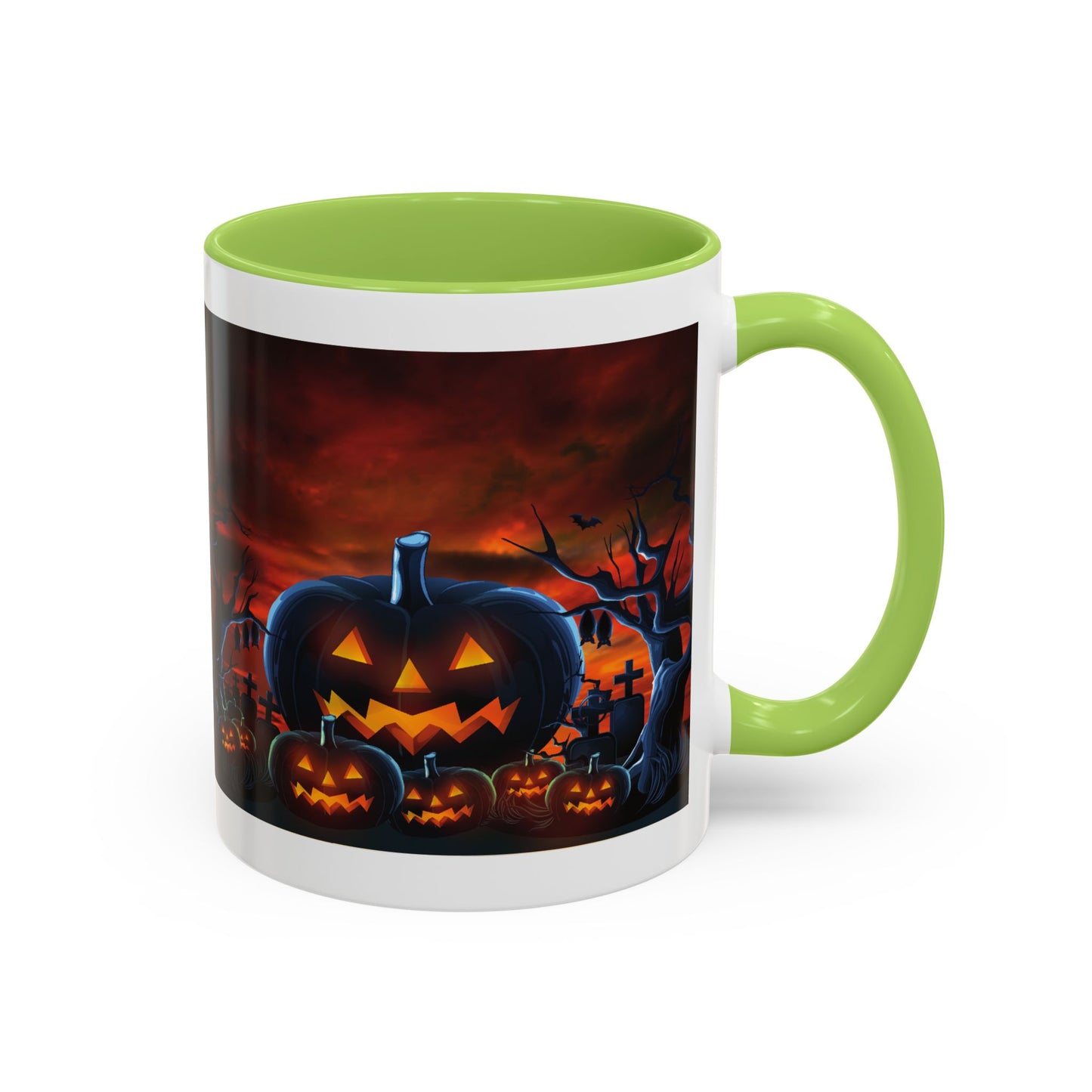 Halloween Pumpkin Accent Mug, Spooky Coffee Cup, Fall Decor, Trick or Treat Gift, Dark Themed Drinkware, Halloween 2023,