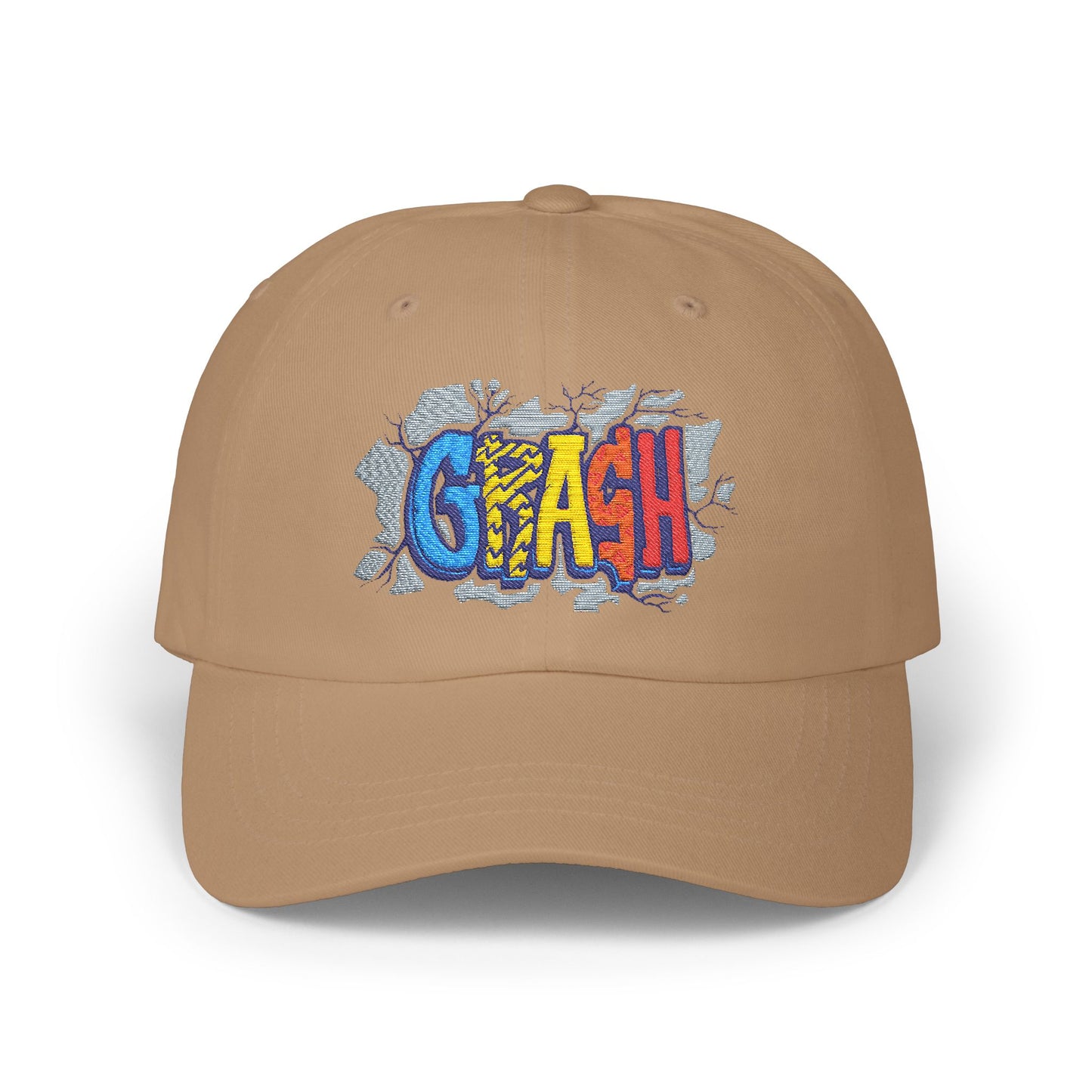 Classic Dad Cap with CRAASH! Design, Casual Hat for Dads, Funny Gift for Father's Day, Summer Accessory, Everyday Wear