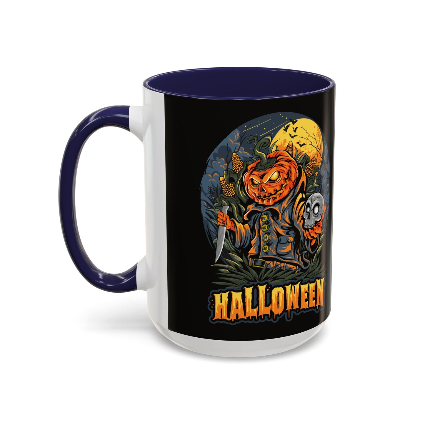 Halloween Pumpkin Coffee Mug, Spooky Mug, Fall Decor, Gift for Halloween Lovers, Black Mug, 11oz or 15oz