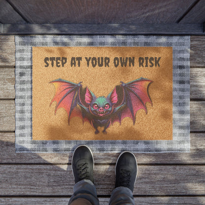Whimsical Bat Doormat - Perfect for Halloween, Spooky Home Decor, Unique Gifts, Front Entry Rug, Bat-Themed Decor