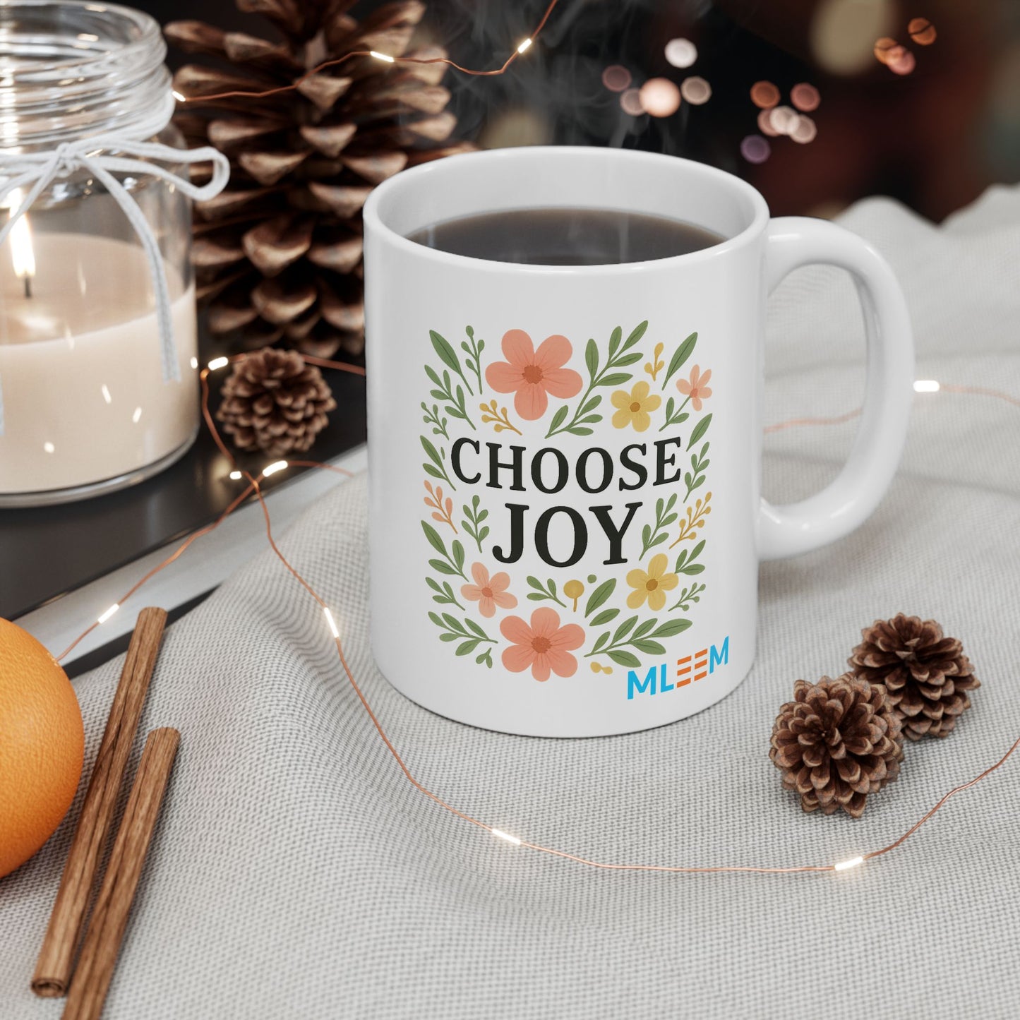 Choose Joy Floral Ceramic Mug