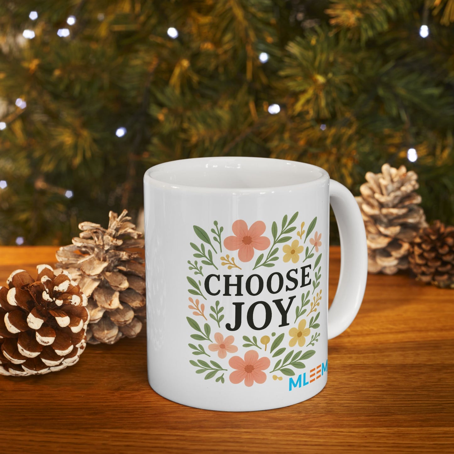 Choose Joy Floral Ceramic Mug