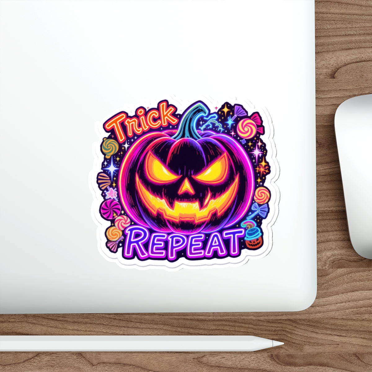 Halloween Die-Cut Stickers for Fun, Trick or Treat Decor, Party Favors, Kids' Gifts, Laptop Decals