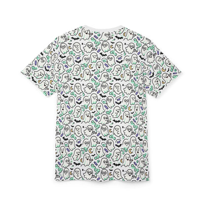 Unisex Horror Graphic Tee, Spooky T-Shirt for Halloween, Ghosts and Skulls Design, Eerie Apparel for Horror Fans, Unique Gift Idea