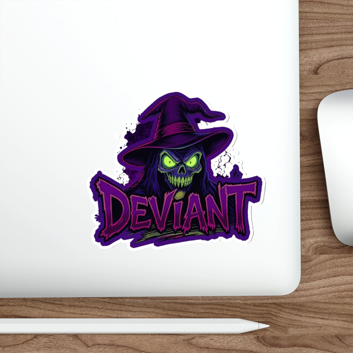 Spooky Deviant Die-Cut Stickers, Halloween Decor, Laptop Stickers, Witch Theme Stickers, Gifts for Halloween Lovers, Unique Party Favors