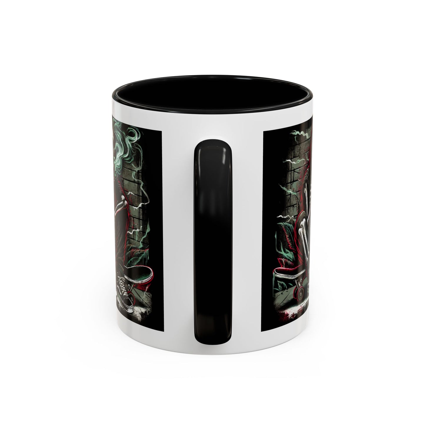 Gothic Skeleton Coffee Mug - Perfect for Halloween Decor, Gift for Skaters, Unique Drinkware, Spooky Vibe, 11 & 15oz Options