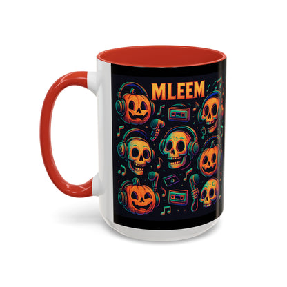 Halloween Skull Coffee Mug, Spooky Decor, Gift for Music Lovers, Pumpkin Head Mug, Halloween Party Favor
