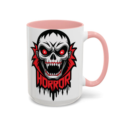 Horror-Themed Coffee Mug, Unique Gift for Halloween Lovers, Scary Decor, Black Accented Mug, Gothic Drinkware, Spooky Kitchenware
