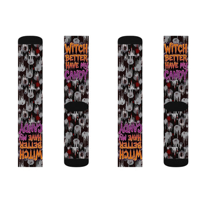 Sublimation Socks - Spooky Ghost Design, Perfect for Halloween, Unique Gift for Friends, Fun Novelty Wear, Cozy Home Accessories