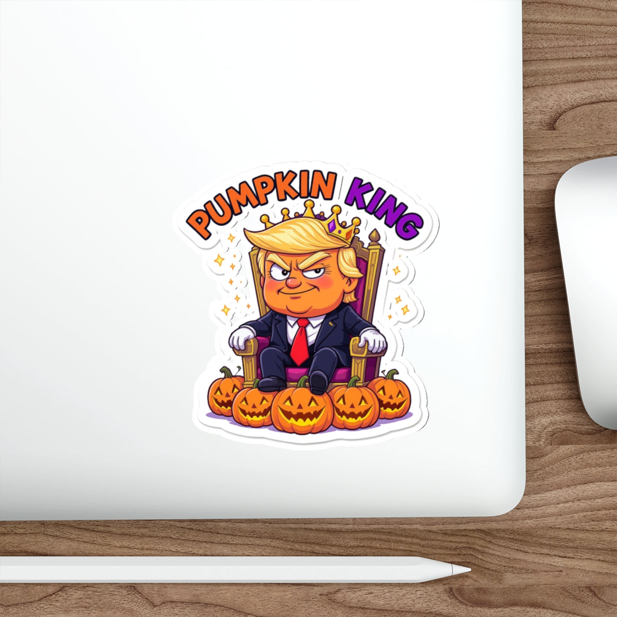 Pumpkin King Die-Cut Stickers | Fun Halloween Decor, Party Favors, Seasonal Gifts, Laptop Accessories, Quirky Wall Art
