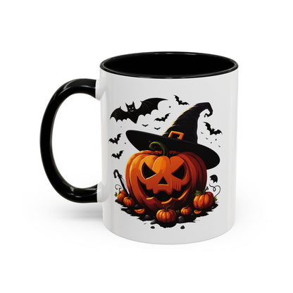 Halloween Pumpkin Accent Coffee Mug – Perfect for Fall, Autumn, Spooky Season, Gift for Coffee Lovers, Home Decor