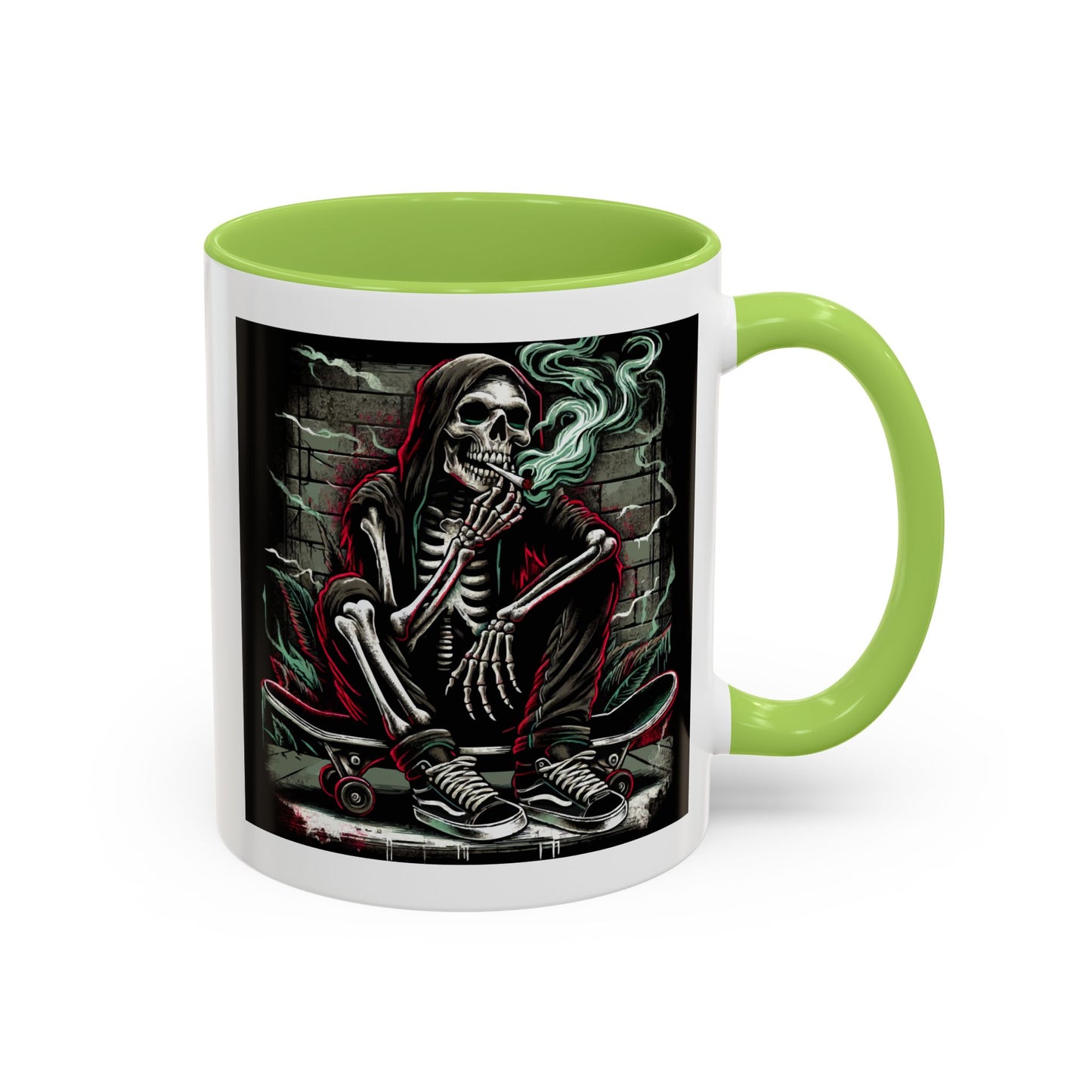 Gothic Skeleton Coffee Mug - Perfect for Halloween Decor, Gift for Skaters, Unique Drinkware, Spooky Vibe, 11 & 15oz Options