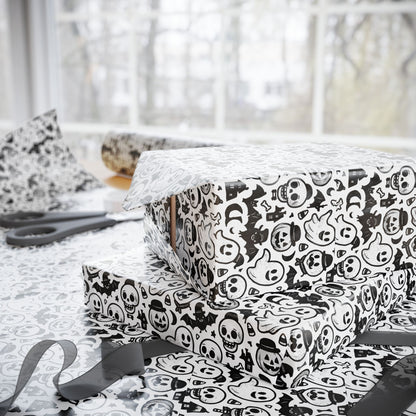 Stylish Wrapping Paper for Unique Gifts, Skull Print Gift Wrap, Halloween Party Supplies, Eco-Friendly Gift Wrapping, Home Decor Accent