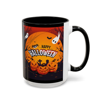 Spooky Halloween Coffee Mug - Perfect for Ghost Lovers and Fall Celebrations, Halloween Decor, Gift, Pumpkin Spice Season, Black Accent Mug