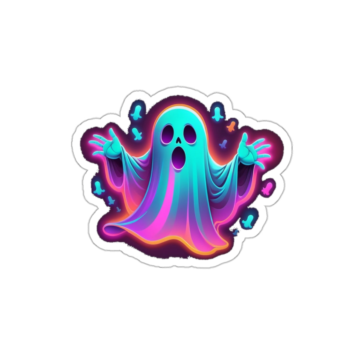 Glow-in-the-Dark Ghost Die-Cut Stickers, Halloween Decor, Fun Laptop Decoration, Cute Party Favors, Spooky Gift Ideas