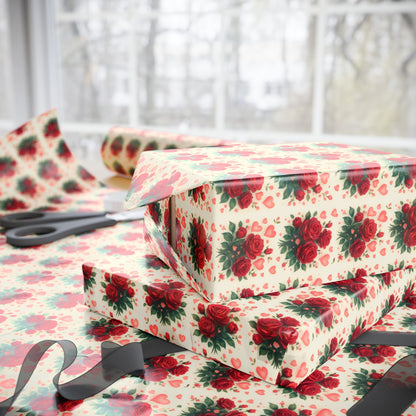 Elegant Wrapping Paper for Gifts, Floral Gift Wrap, Birthday, Holiday, Christmas, DIY Craft Projects