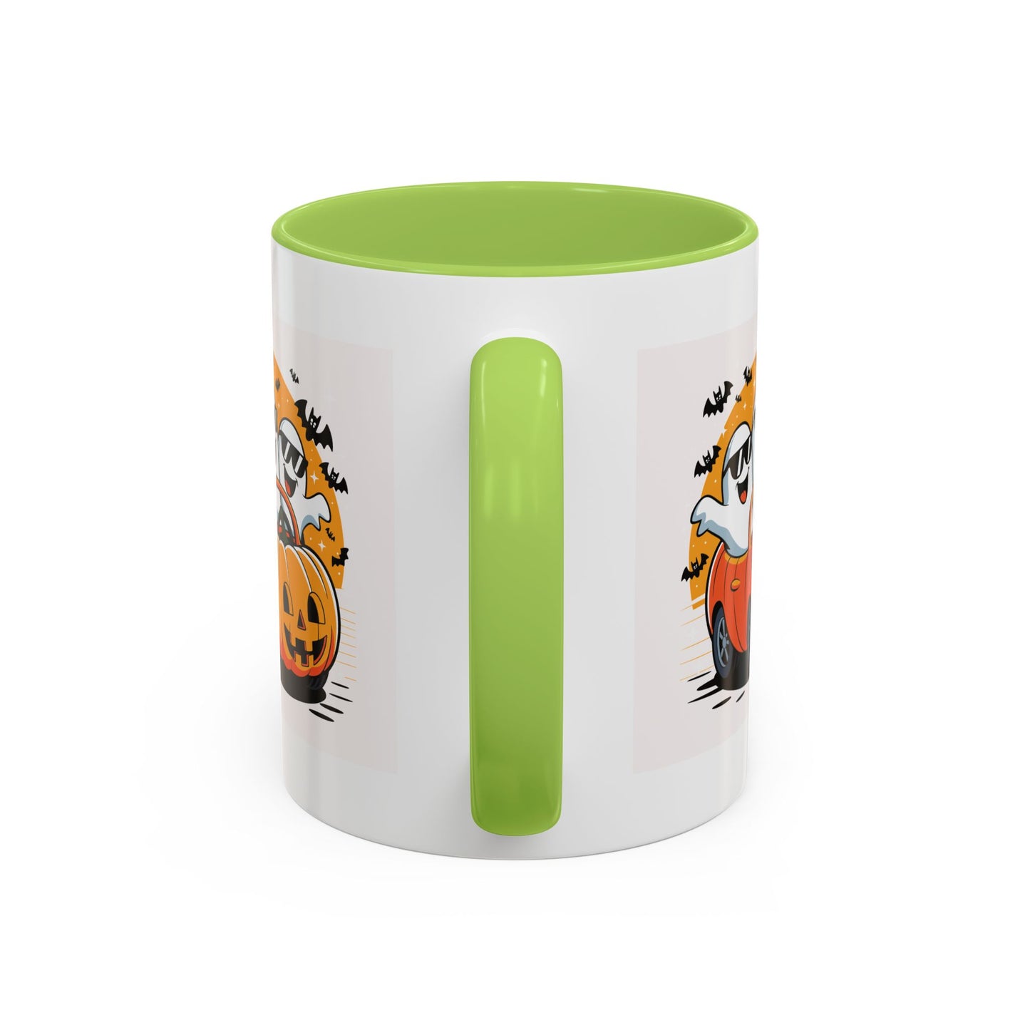 Halloween Ghost Car Coffee Mug, Spooky Mug for Fall, Pumpkin Spice Coffee Cup, Halloween Theme Drinkware, Funny Ghost Mug