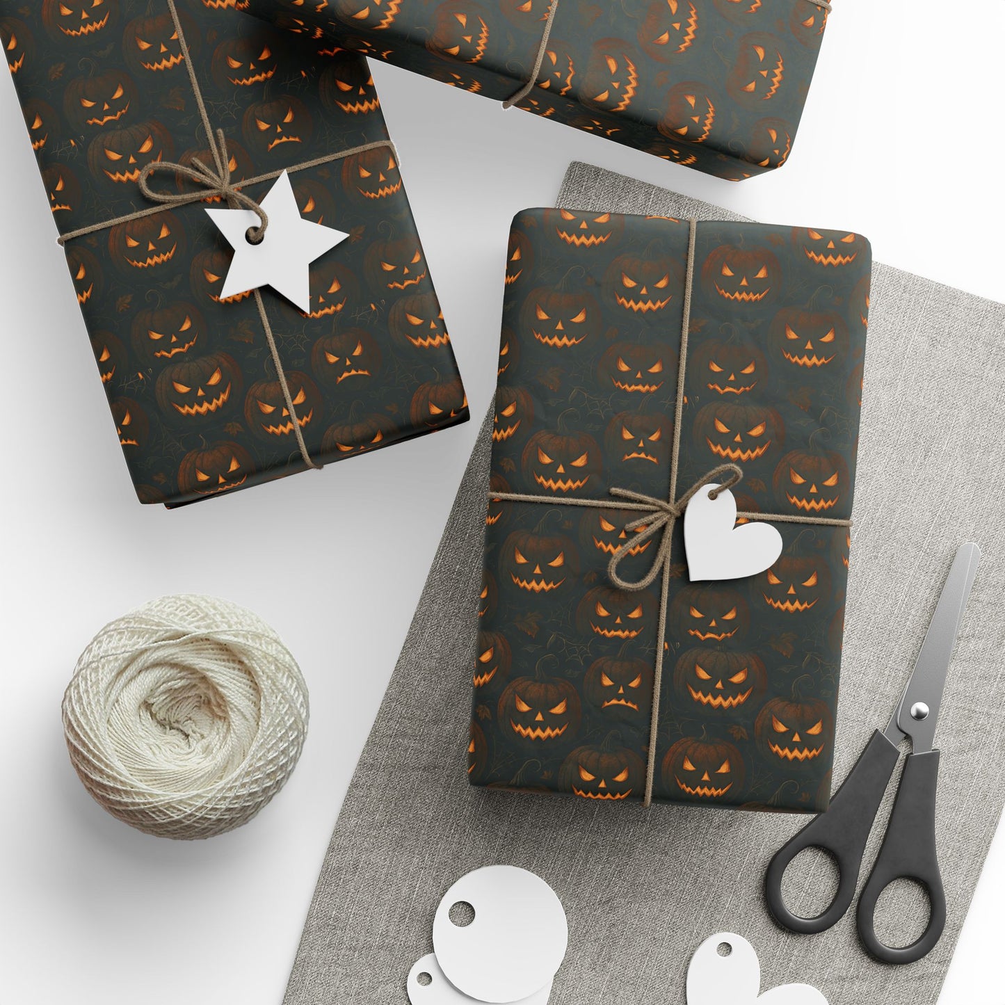 Halloween Pumpkin Wrapping Paper, Festive Gift Wrap for Fall Celebrations, Unique Holiday Supplies, Trick-or-Treat Decor, Party Favors