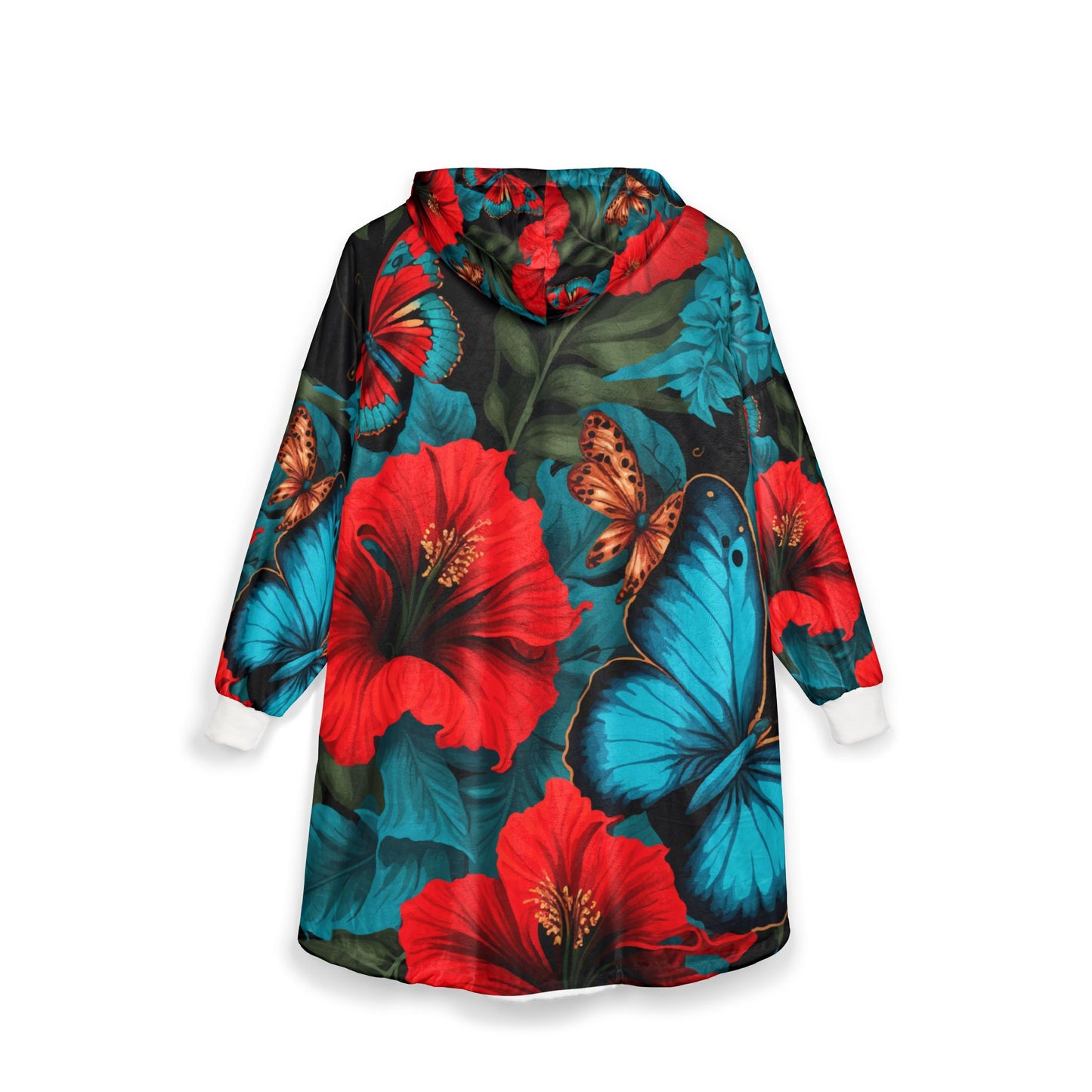 Vibrant Floral Unisex Hooded Blanket