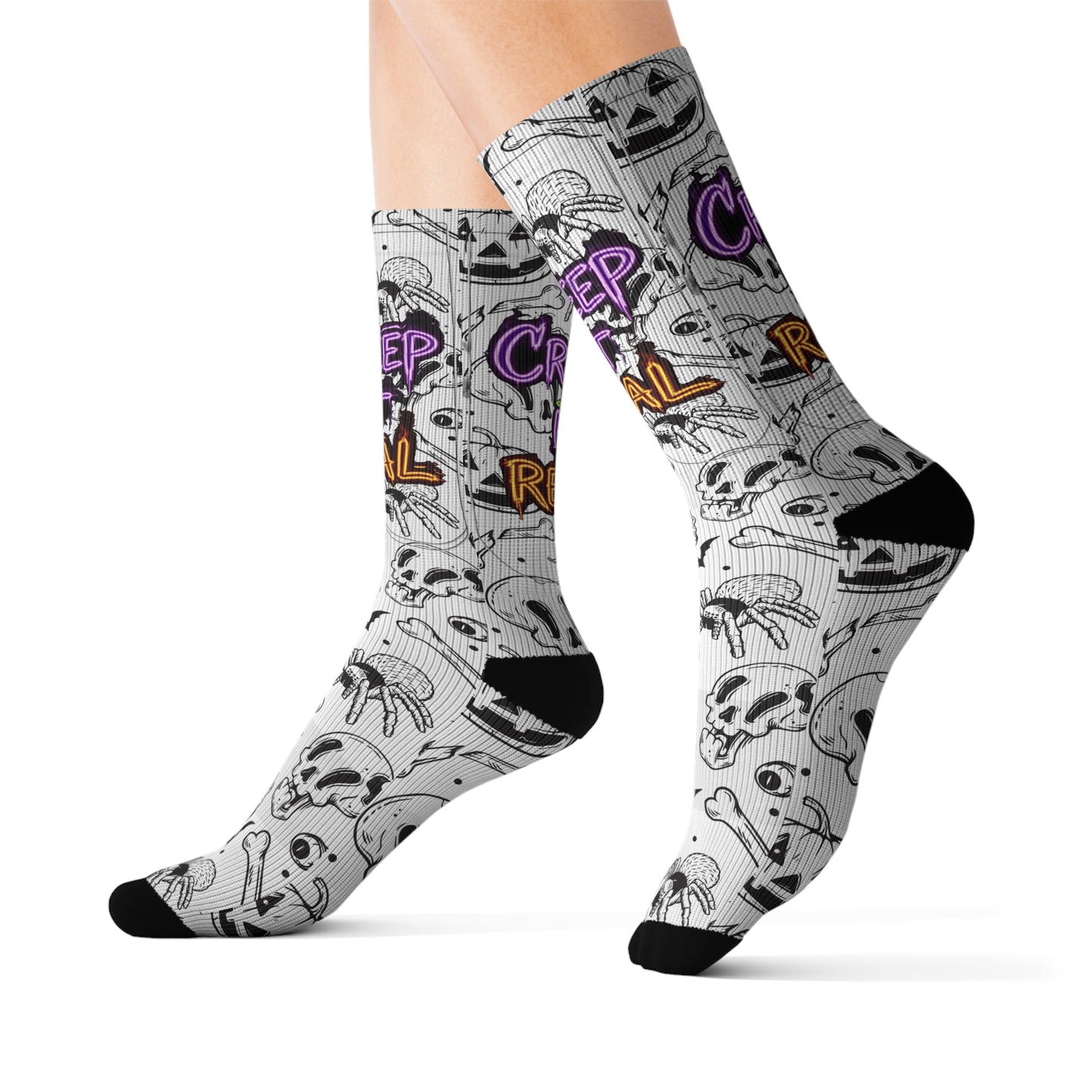 Halloween Themed Socks, Fun Socks for Fall, Creepy Socks Gift, Spooky Season Accessories, Unique Halloween Apparel
