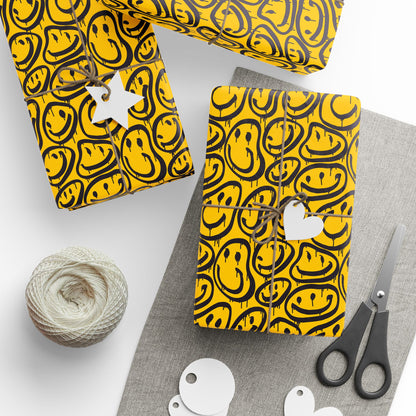 Stylish Wrapping Paper Roll, Unique Gift Wrap for Birthdays, Holidays, Anniversaries, DIY Crafts, Yellow Black Design