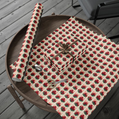 Elegant Wrapping Paper for Gifts, Floral Gift Wrap, Birthday, Holiday, Christmas, DIY Craft Projects