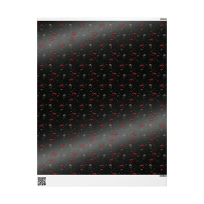 Spooky Halloween Wrapping Paper, Unique Gift Wrap for Halloween, Scary Black and Red Paper, Fun Decorative Wrap, Halloween Party Supplies
