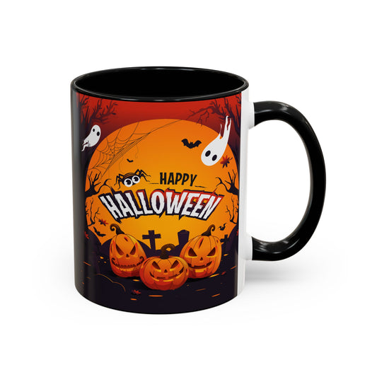 Spooky Halloween Coffee Mug - Perfect for Ghost Lovers and Fall Celebrations, Halloween Decor, Gift, Pumpkin Spice Season, Black Accent Mug