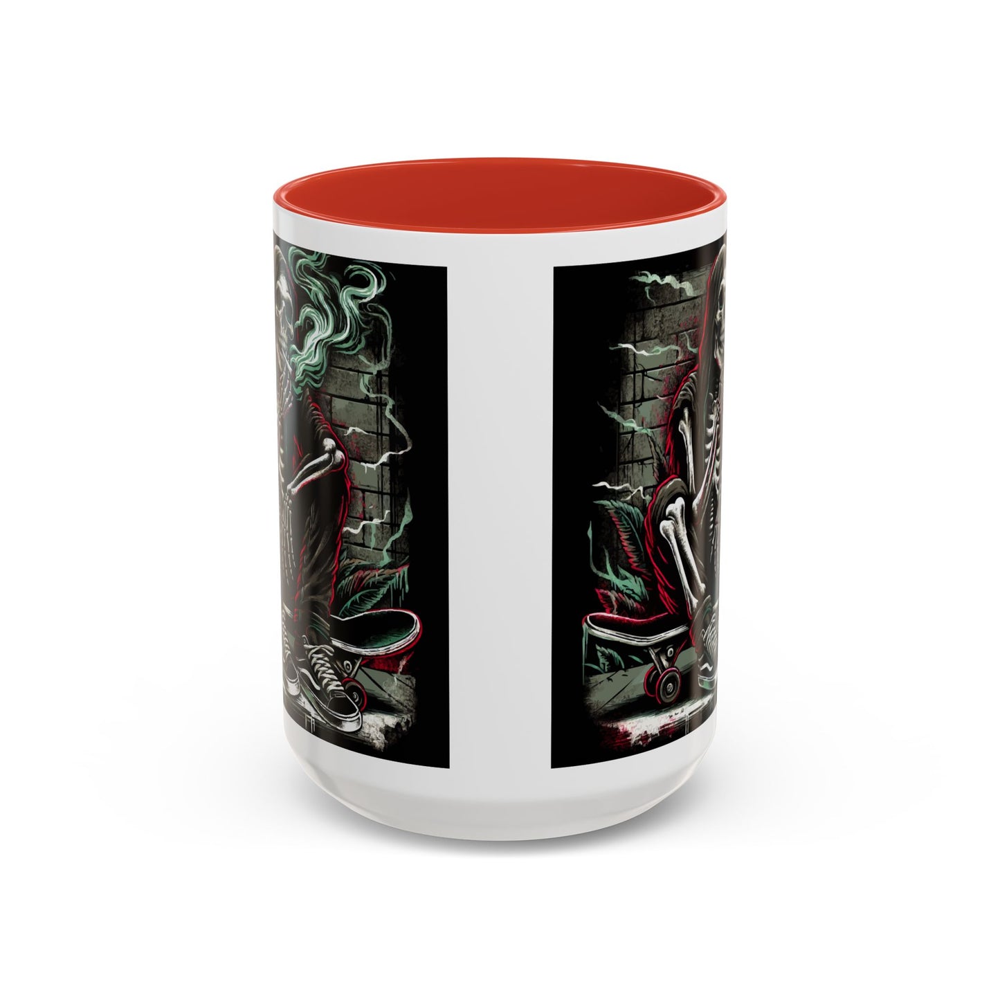 Gothic Skeleton Coffee Mug - Perfect for Halloween Decor, Gift for Skaters, Unique Drinkware, Spooky Vibe, 11 & 15oz Options