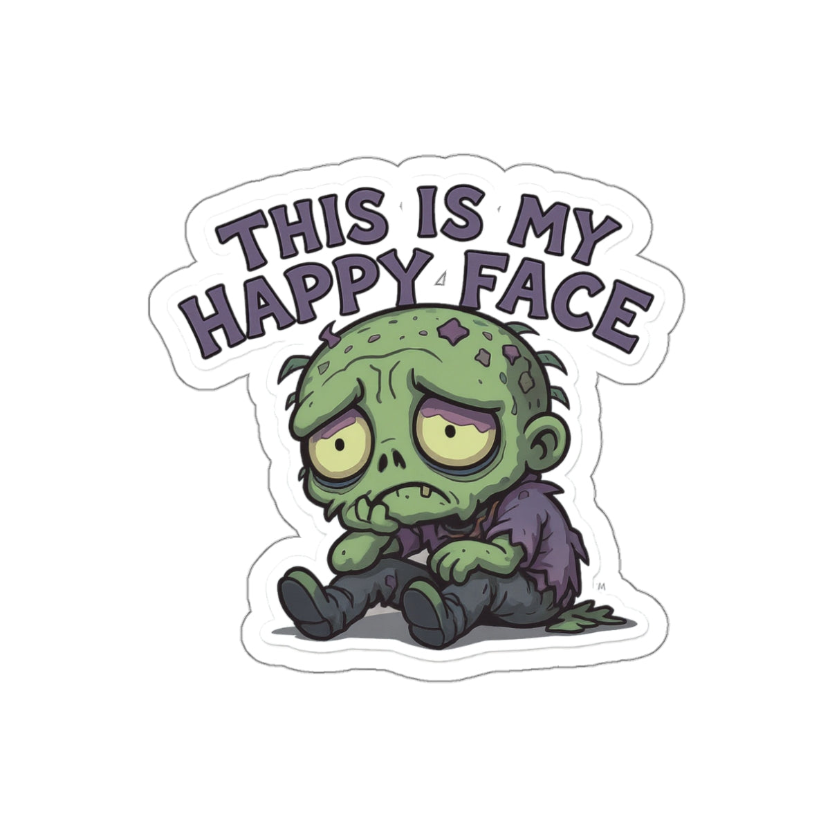 Zombie Humor Die-Cut Stickers - Quirky, Funny Surface Decor for Laptops, Water Bottles, Notebooks, Gifts & Halloween