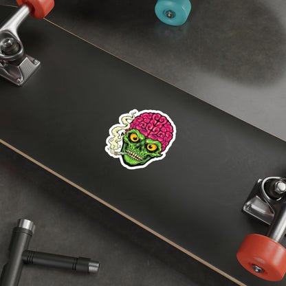 Edgy Brain Skull Die-Cut Stickers | Cool Laptop Stickers, Party Decor, Halloween Gifts, Punk Aesthetic, Unique Art Stickers