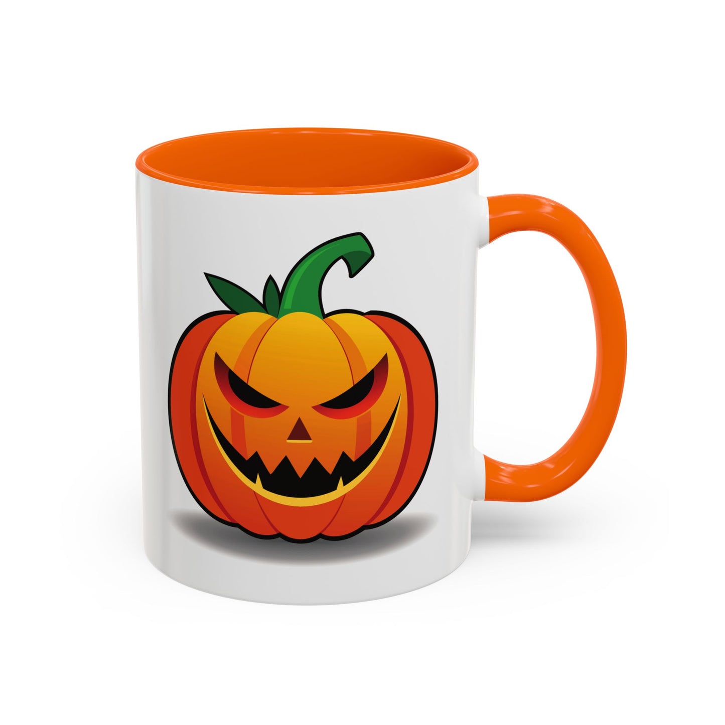 Halloween Pumpkin Accent Mug | Spooky Coffee Cup | Fall Decor | Pumpkin Art | Gift for Halloween Lovers, 11oz, 15oz