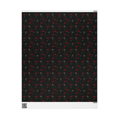 Spooky Halloween Wrapping Paper, Unique Gift Wrap for Halloween, Scary Black and Red Paper, Fun Decorative Wrap, Halloween Party Supplies