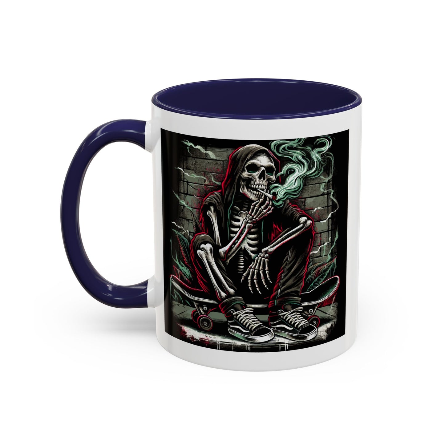 Gothic Skeleton Coffee Mug - Perfect for Halloween Decor, Gift for Skaters, Unique Drinkware, Spooky Vibe, 11 & 15oz Options
