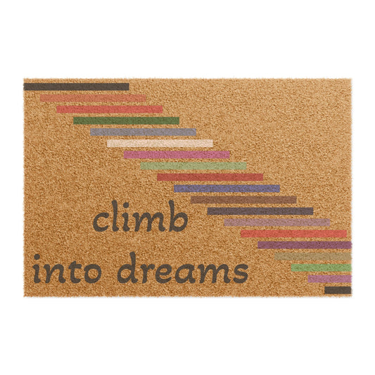 Dreamy Climb Doormat, Inspirational Home Decor, Entrance Mat for New Beginnings, Modern Welcome Mat, Housewarming Gift