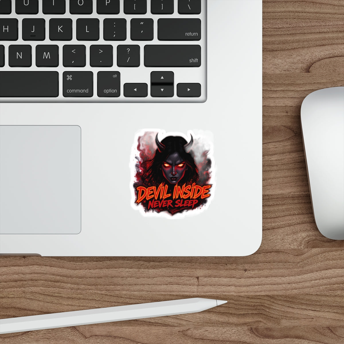 Devil Inside Die-Cut Stickers - Dark Aesthetic, Laptop Decals, Gothic Decor, Alternative Art, Halloween, Spooky Gifts