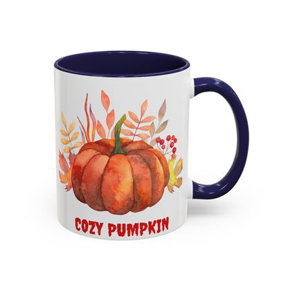 Cozy Pumpkin Accent Coffee Mug | Fall Decor, Gift for Autumn Lovers, Thanksgiving Mug, Pumpkin Spice Latte Cup, Holiday Drinkware