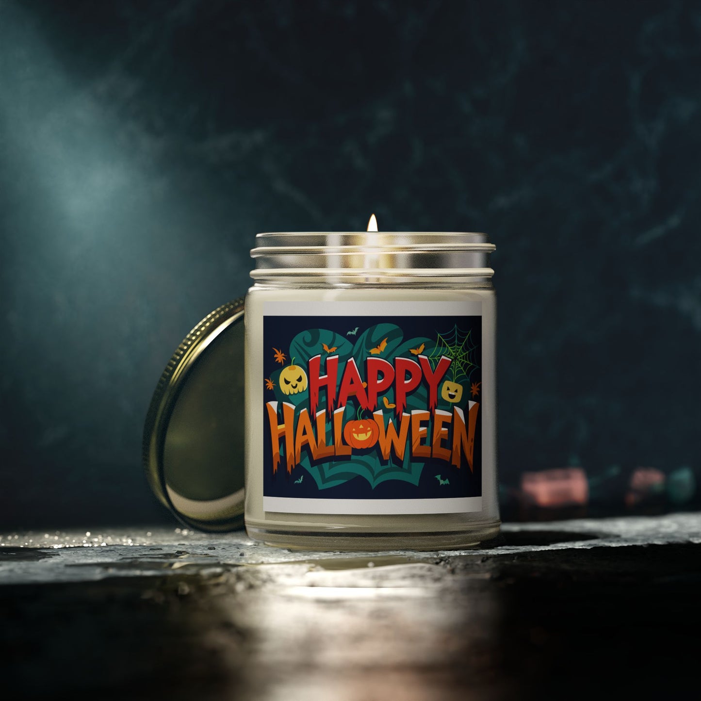 Halloween Themed Scented Candles - Coconut Apricot Wax (4oz, 9oz) | Festive Fall Decor, Trick or Treat Gift, Cozy Autumn Vibes, [...]