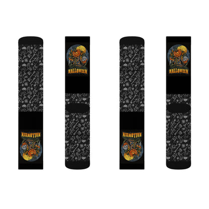Halloween Themed Sublimation Socks for Spooky Vibes, Perfect for Costume Parties, Trick or Treat, Gift for Horror Fans